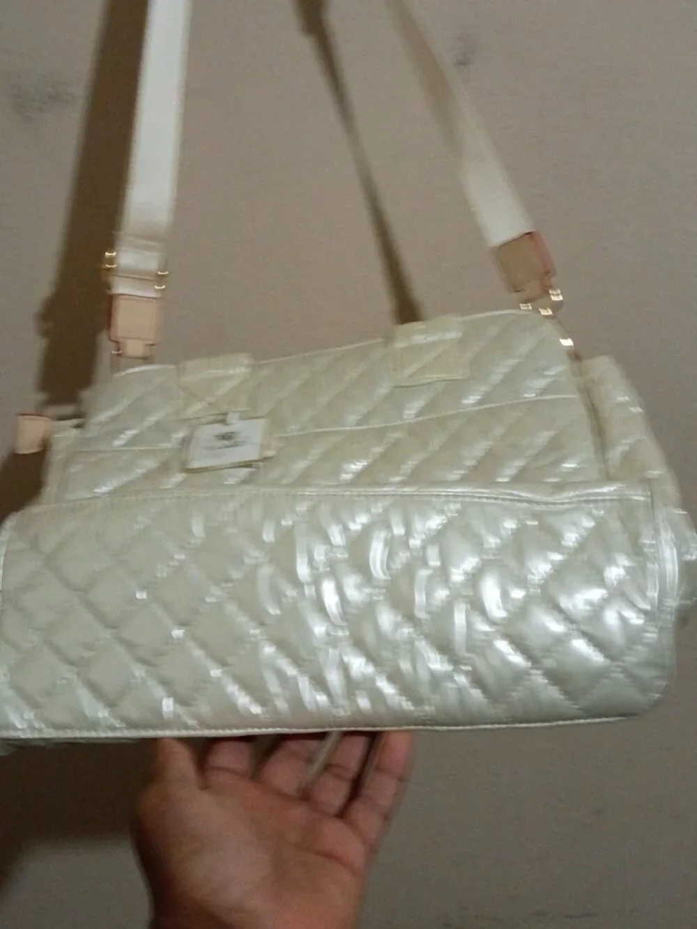 Lemonbella Jennifer Quilted Pickleball Tote Handbag Diamond Pearl New with Tags - Picture 5 of 16